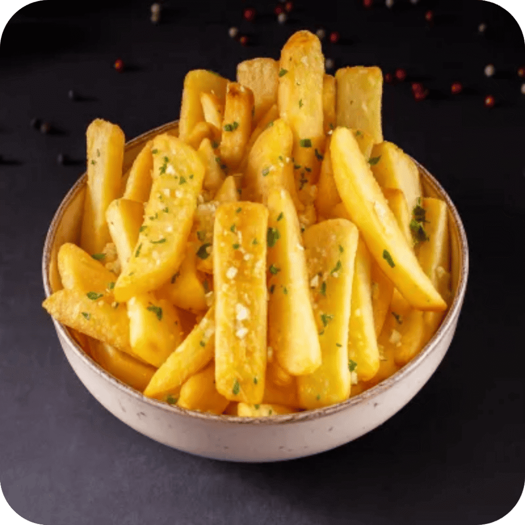 CARTOFI CU ROZMARIN, USTUROI ȘI PARMEZAN – 250g